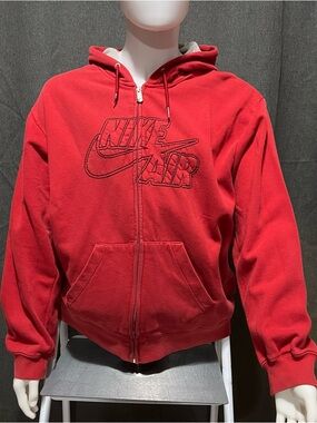 Nike Red Full-Zip Hoodie with Embroidered Logo
